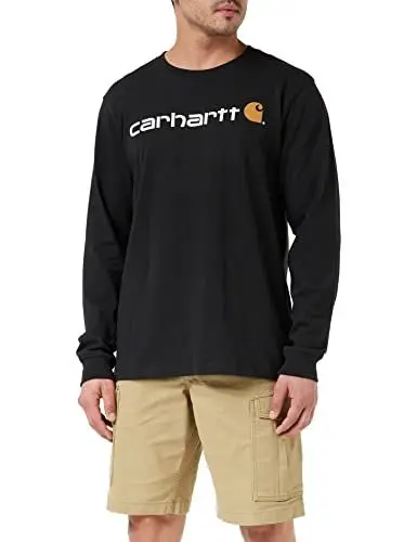 Produktbild: Carhartt, Herren, Lockeres, schweres, langärmliges T-Shirt mit Logo-Grafik, Schwarz, L
