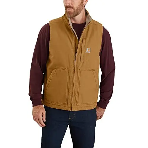 Produktbild: Carhartt Herren Loose Fit Washed Duck Sherpa-Lined Weste, Carhartt® Braun, S