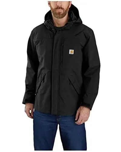 Produktbild: Carhartt Herren Rockford Jacke mit wasserdichte, atmungsaktive Regenjacke Arbeits-Jacket, Black Gr. M