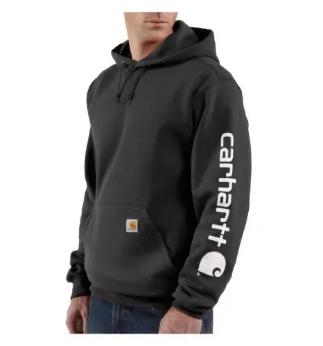 Produktbild: Carhartt Herren Sleeve Logo Hooded Sweatshirt Kapuzenpullover, Schwarz, L
