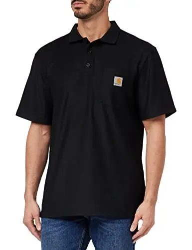 Produktbild: Carhartt, Herren, Weites, mittelschweres, kurzärmliges Polohemd mit Tasche, Schwarz, L