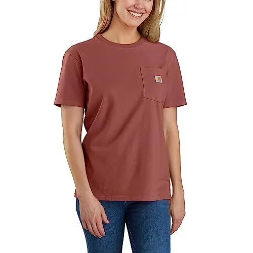 Produktbild: Carhartt Loose Fit Schwergewicht Kurzarm-T-Shirt K87 mit Tasche Damen Braun M