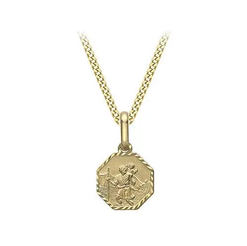 Produktbild: Carissima Gold Damen 0.4 mm Diamantschliff Panzerkette Halskette 9k (375) Gelbgold mit Diamantschliff und Satin St Christopher Schmuckanhänger 9k (375) Gelbgold 46 cm /18 Zoll
