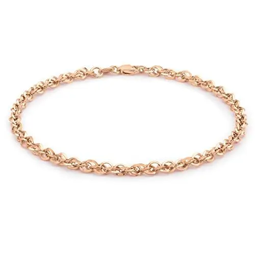 Produktbild: Carissima Gold Unisex Hollow 3.1mm Diamantschliff Prinz von Wales Armband Rotgold 19 cm/7.5 zoll 5.29.4322