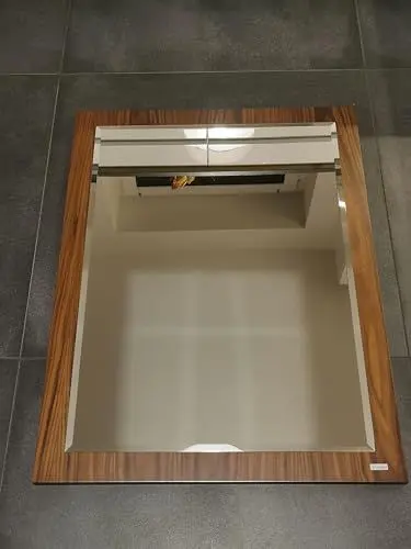 Produktbild: Carl Svensson Edler Design Badspiegel Badezimmerspiegel Spiegel 85 x 65 cm (Nussbaum)