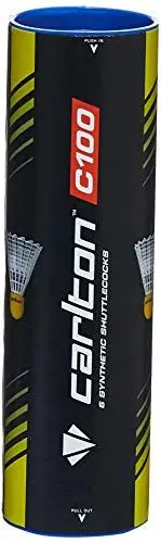 Produktbild: Carlton Badmintonball Club C100 Gelb, mittelschnell (77 Grains), für Schüler, Junioren und Beginner (1x6er Dose)