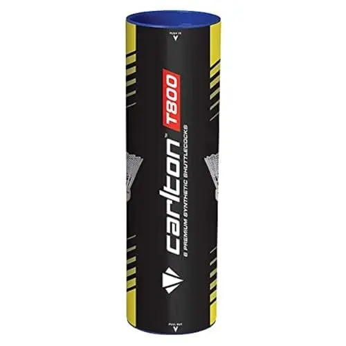 Produktbild: Carlton Badmintonball Tournament T800, Weiß – Rot, schnell (78 Grains) für Junioren und Vereinsspieler (1x6er Dose)