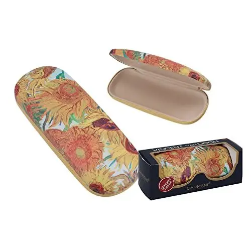 Produktbild: CARMANI - Sonnenbrille, hart, schützend, Case Box mit Lackierung mit Vincent Van Gogh, Sonnenblumen, mehrfarbig, 16x6.5x4cm