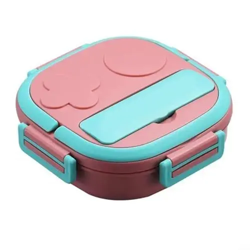 Produktbild: CARMOTTER Lunchbox, Edelstahl-Lebensmittelbehälter mit 3 Fächern, auslaufsicherer Bento-Behälter, Mahlzeiten-Vorbereitungsbehälter für Kinder und Erwachsene (Rosa, 3 Fächer)