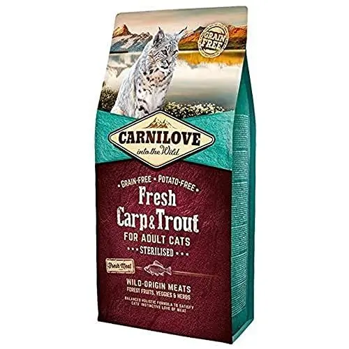 Produktbild: Carnilove FRE Carp & Trout Sterilize dehydriertes Katzenfutter 6 kg – 6000 g