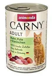 Produktbild: Carny Katzen Nassfutter Mix Huhn, Pute + Kaninchen (6 x 400g), Katzen Nassfutter ohne Getreide und Zucker für ausgewachsene Katzen von animonda mit frischen fleischlichen Zutaten