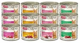 Produktbild: Carny Katzen Nassfutter Mix Kräftige Variation (12 x 200g), Katzen Nassfutter ohne Getreide und Zucker für ausgewachsene Katzen von animonda mit frischen fleischlichen Zutaten