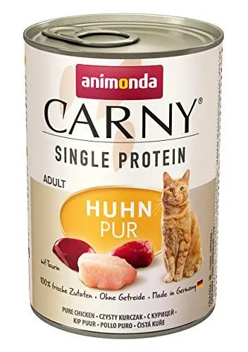 Produktbild: Carny Katzen Nassfutter Single ProteinHuhn pur (6 x 400 g), Katzen Nassfutter mit nur einer Proteinquelle von animonda, Katzenfutter für ausgewachsene Katzen
