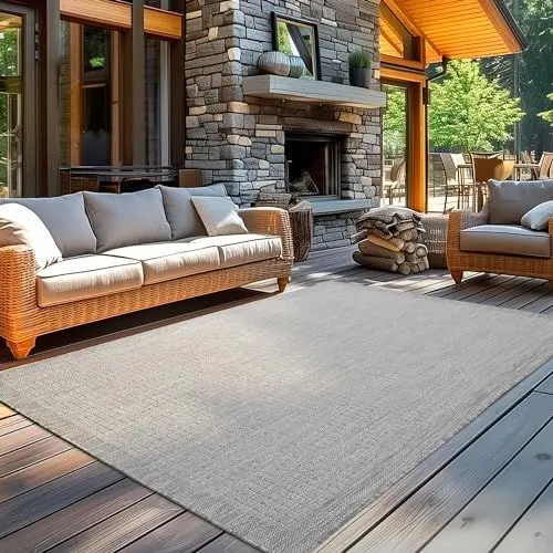 Produktbild: Carpetsale24 In- & Outdoor Teppich Wetterfest 160 x 230 cm Einfarbig Grau - Waschbar, Wasserfest, Pflegeleicht und Flachgewebe - Ideal für Balkon, Garten, Terrasse und als Küchenteppich