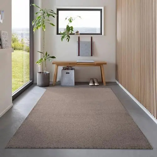 Produktbild: Carpetsale24 Teppich 120x170 cm Braun, Kurzflor, Einfarbig, Modern, Rechteckig, Rutschhemmend, Pflegeleicht, Teppichboden für Wohnzimmer, Schlafzimmer, Essbereich