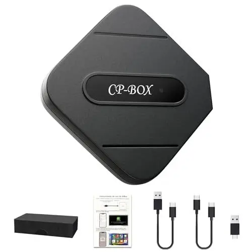 Produktbild: CarPlay Wireless Adapter, 2024 Upgrade Apple CarPlay Dongle Konvertieren Werkseitig Verkabeltem zu Plug-und-Play, Kompatibel mit Autos ab 2015 & iPhone ios 10+ (iOS-System)