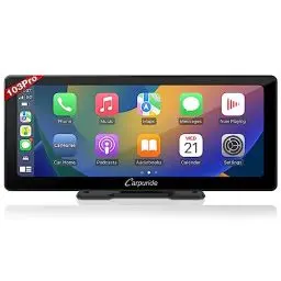 Produktbild: Carpuride W103 Pro Drahtloser Bluetooth Übertragung Tragbarer Carplay & Andorid Auto Autoradio, 10.3 Zoll 1080P Touchscreen mit Spiegelung,Unterstützt LKW-Armaturenbrettmontage