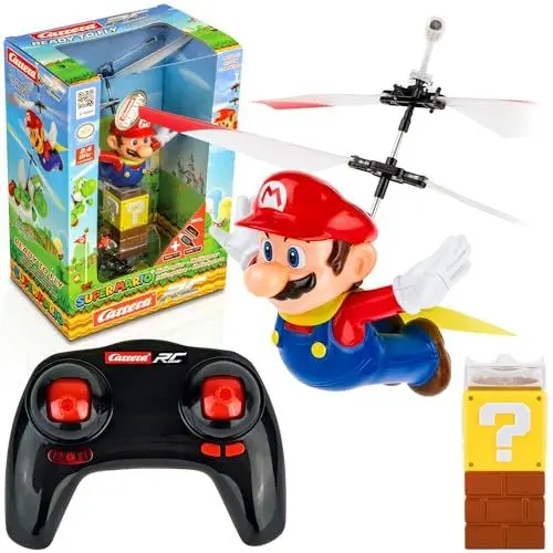 Produktbild: Carrera RC SUPER Mario™ Flying Cape Mario Ferngesteuerter Hubschrauber | Helikopter mit 10,4 cm Länge | Originale Nintendo-Lizenz | Ferngesteuertes Flugzeug-Design | Flugspaß für Kinder ab 8 Jahren