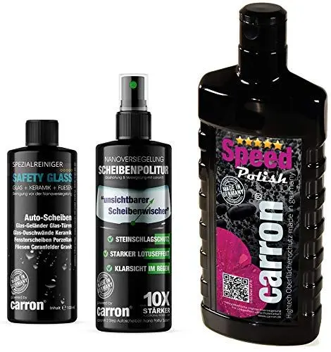 Produktbild: carron Nanopolitur Frontscheibe Nanoversiegelung + Speed Polish Autopolitur Original HotDeal Bundle Set