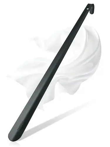Produktbild: Carry Edberg® 72 cm Edelstahl-Schuhlöffel lang Stabil schwarz | XL Schuhanzieher