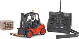 Produktbild: CARSON 500907093 - 1:14 Gabelstapler Linde 2.4G 100% RTR, Ferngesteuertes Fahrzeug, Nutzfahrzeug, Maßstab 1:14, Licht und Soundfunktionen, inkl. Senderbatterien, 2,4 GHz Fernsteuerung, Rot
