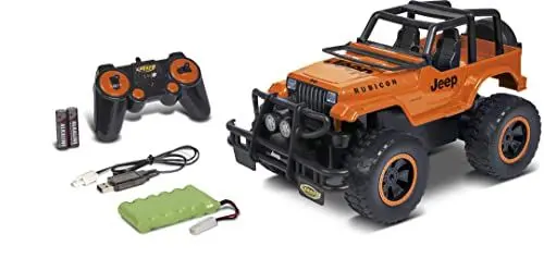 Produktbild: Carson 1:12 Jeep Wrangler 2.4G 100% RTR orange - Ferngesteuertes Auto, RC Fahrzeug, inkl. Batterien und Fernsteuerung, für Kinder, Jugendliche, Erwachsene und Rentner
