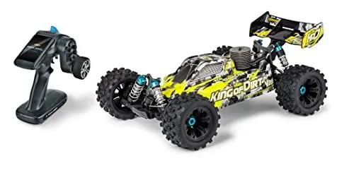 Produktbild: Carson 500202020-1:8 King of Dirt RC Buggy - RTR ferngesteuertes Auto V25 GP, bis 70 kmh schnell, RC Auto mit Fernbedienung (2,4 GHz), für Erwachsene und Kinder ab 14 Jahre, gelb