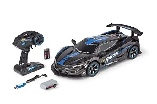 Produktbild: Carson 500404250 1:10 Night Racer 2.0 2.4GHz 100% RTR blau - Ferngesteuertes Auto, LED-Beleuchtung, inkl. Batterien und Fernsteuerung, Fahrzeit ca. 40 min