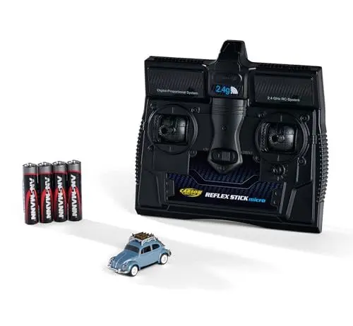 Produktbild: Carson 500504149 1:87 VW Beetle Wintersport Version 2,4GHz 100% - Fahrfertiges Modell, RC Auto, H0 Auto,RC Modell,Diorama Fahrzeug