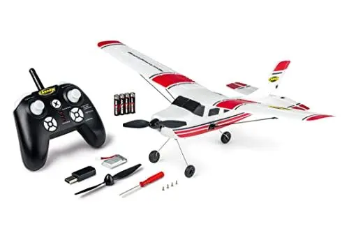 Produktbild: Carson 500505033 RC Sportflugzeug 2, 4 GHz 100% RTR rot - ferngesteuertes Flugmodell, Flugzeug, Robustes RTF (Ready to Fly) Modell für Einsteiger, inkl. Batterien und Fernsteuerung