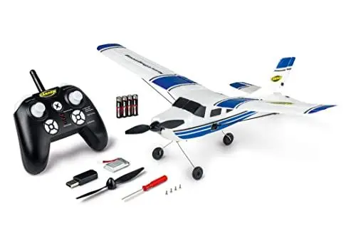 Produktbild: Carson 500505034 RC Sportflugzeug 2,4 GHz 100% RTR blau - ferngesteuertes Flugmodell,Flugzeug,Robustes RTF (Ready to Fly) Modell für Einsteiger,inkl. Batterien und Fernsteuerung