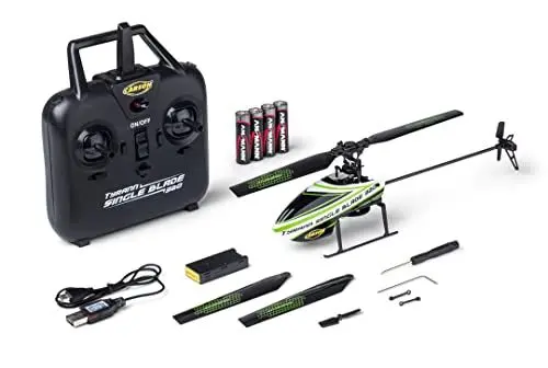 Produktbild: Carson 500507171 - Ferngesteuerter Helikopter Tyrann Single Blade 320 2,4 GHz - RC Flugzeug ab 16 Jahre, 100% RTF Komplettset, mit Höhenkontrolle und Start- & Landefunktion, grün