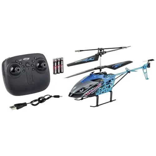 Produktbild: Carson 500507173 Easy Tyrann 280 2.4G 100% RTF blau – RC Heli, Ferngesteuerter Helikopter, Robustes RTF (Ready to Fly) Modell für Einsteiger, inklusive Batterien, für Kinder ab 12 Jahren