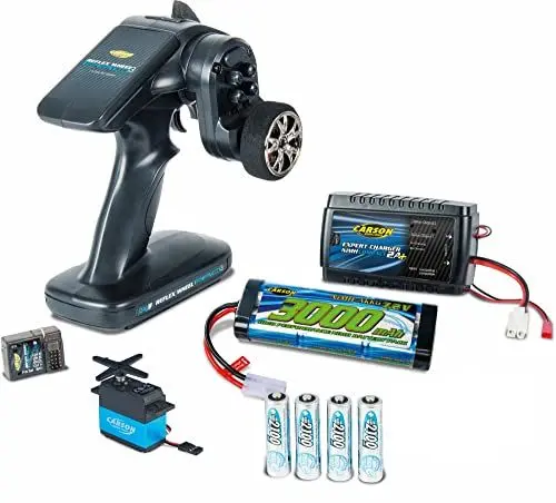 Produktbild: Carson 500707152 RC-Reflex Pro 3 Elektro Set - 2 4 GHz Fernsteuerung Set mit Akku und Servo, kompatibel mit Tamiya RC Bausatz, Modellbau, Lieferung in Umweltverpackung
