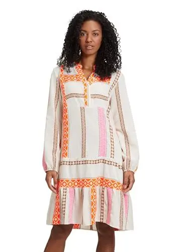 Produktbild: Cartoon Damen Casual-Kleid Knielang Nature/Orange,38