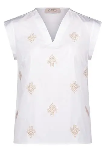 Produktbild: Cartoon Damen Tunika-Bluse mit Stickerei White/Camel,38
