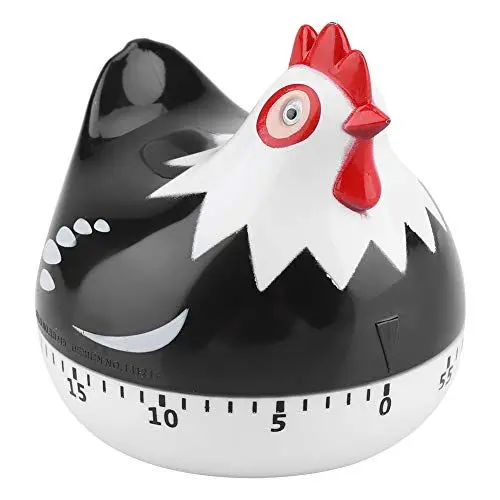Produktbild: Cartoon Henne Mechanischer Timer Niedlicher Huhn Timer Küche Kochen Wecker für Heimdekoration Timing Erinnerung (Schwarz)