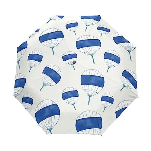 Produktbild: Cartoon-Fanball Süß Regenschirm Taschenschirm Auf-Zu Automatik Schirme Winddicht Leicht Kompakt UV-Schutz Reise Schirm für Jungen Mädchen Strand Frauen