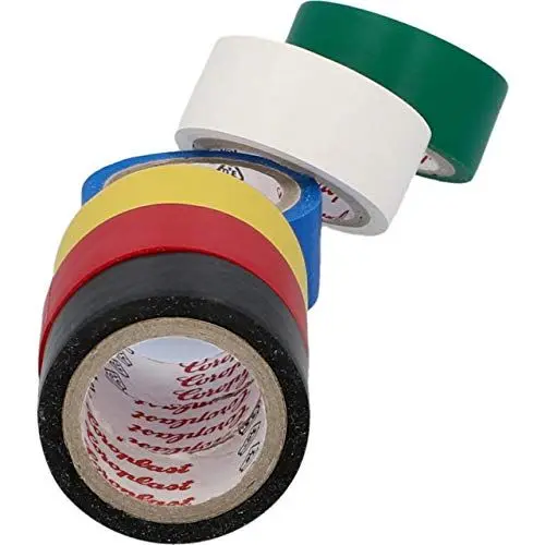 Produktbild: cartrend Isolierbänder Elektriker Klebeband Farbigen PVC Band Wasserdicht Elektrisches Isolierband 6 Stück, 3,3 m x 19 mm, Gemischt