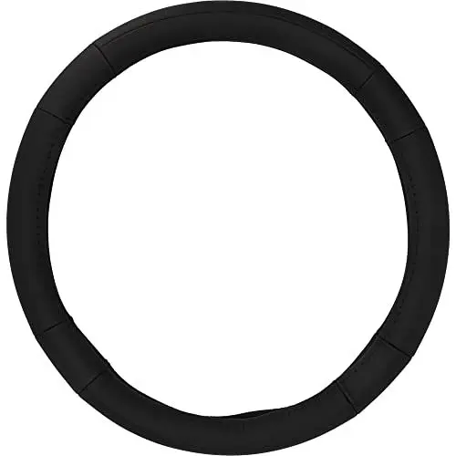 Produktbild: cartrend Lenkradhülle Echtleder, Auto Lenkradschoner, Anti-Rutsch, 37-39 cm Durchmesser, schwarz