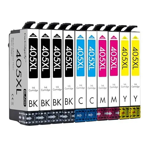 Produktbild: Cartridgeify 405 XL Druckerpatronen Kompatibel mit Epson 405 405XL Patronen Multipack (10er-Pack), für Workforce Pro WF-4820DWF WF-4830DTWF WF-3820DWF, Workforce WF-7310DTW WF-7830DTWF WF-7840DTWF