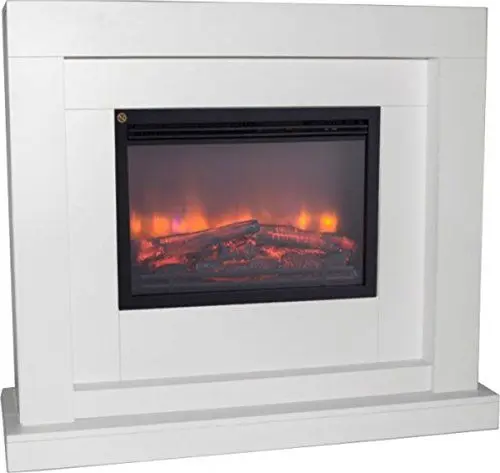 Produktbild: Casa Padrino Elektro Kamin Weiß Antik Stil Barock Jugendstil B 110 x H 95 x T 34 cm ModG2 - Elektrokamin - Wohnzimmer Kamin