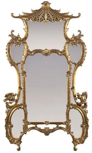 Produktbild: Casa Padrino Luxus Barock Spiegel Antik Gold 128 x 8 x H. 223 cm - Prunkvoller handgeschnitzter Wandspiegel im Barockstil - Antik Stil Garderoben Spiegel - Wohnzimmer Spiegel - Barock Möbel