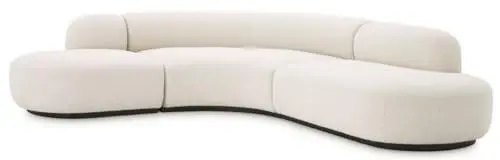 Produktbild: Casa Padrino Luxus Sofa Cremefarben/Schwarz 290 x 250 x H. 70 cm - Gebogenes Wohnzimmer Sofa - Wohnzimmer Möbel - Luxus Kollektion