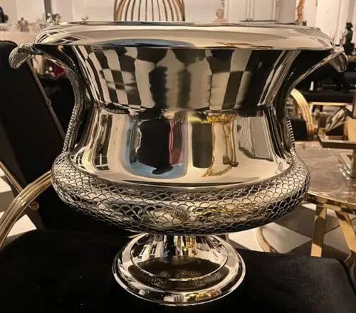 Produktbild: Casa Padrino Luxus Vase Cobra Schlangen Silber 59 x 47 x H. 45 cm - Prunkvolle Messing Blumenvase - Deko Vase - Deko Accessoires - Luxus Accessoires - Luxus Interior
