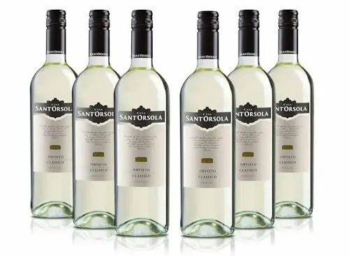 Produktbild: Casa Sant'Orsola - Orvieto D.O.C. Classico 12%, aus toskanischen Trebbiano- und Grechetto-Trauben, trockener Geschmack mit leichtem, feinem und zart bitterem Nachgeschmack, 6x750 ml