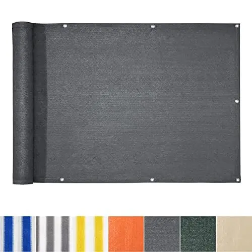 Produktbild: casa pura Balkon Sichtschutz UV-Schutz - 90x500cm - wetterbeständiges und pflegeleichtes HDPE-Spezialgewebe - grau