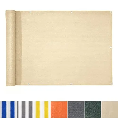 Produktbild: casa pura Balkon Sichtschutz UV-Schutz - 90x500cm - wetterbeständiges und pflegeleichtes HDPE-Spezialgewebe - beige