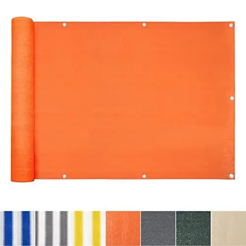 Produktbild: casa pura Balkon Sichtschutz UV-Schutz - 90x500cm - wetterbeständiges und pflegeleichtes HDPE-Spezialgewebe - orange