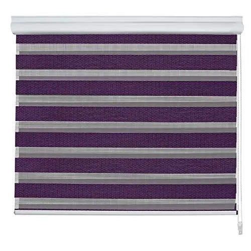 Produktbild: casa pura Doppelrollo VarioLight mit Kassette | Duo-Rollo für Fenster flexibel einstellbar - Blickdicht oder transparent | Rollo Größe & Farbe wählbar (70 cm Breite x 150 cm Länge) | Violett